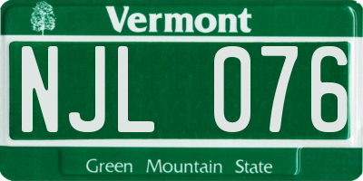 VT license plate NJL076