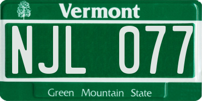 VT license plate NJL077
