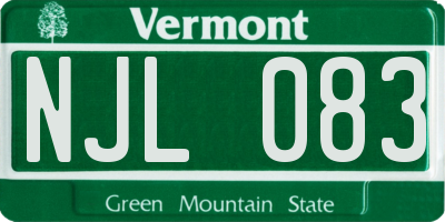 VT license plate NJL083