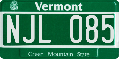 VT license plate NJL085