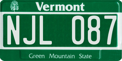VT license plate NJL087