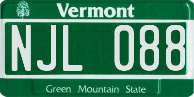VT license plate NJL088