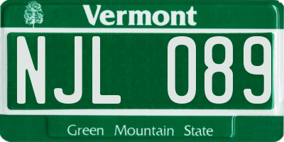 VT license plate NJL089