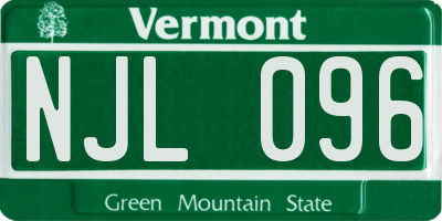 VT license plate NJL096