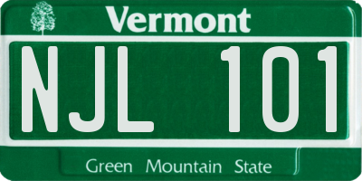 VT license plate NJL101