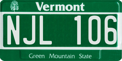 VT license plate NJL106