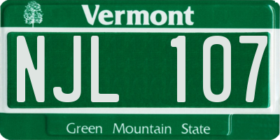 VT license plate NJL107