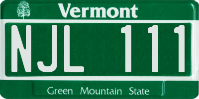 VT license plate NJL111