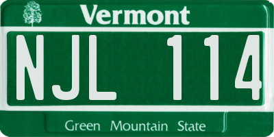 VT license plate NJL114