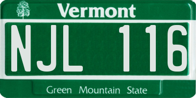 VT license plate NJL116