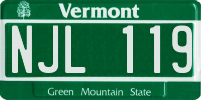 VT license plate NJL119