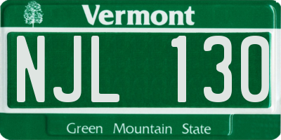VT license plate NJL130