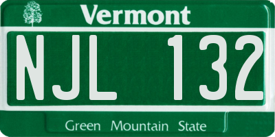 VT license plate NJL132