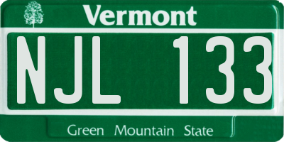 VT license plate NJL133