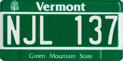 VT license plate NJL137