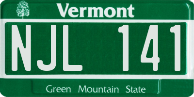 VT license plate NJL141