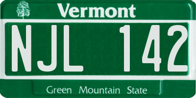 VT license plate NJL142
