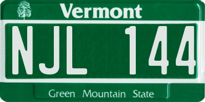 VT license plate NJL144