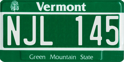VT license plate NJL145
