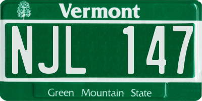 VT license plate NJL147
