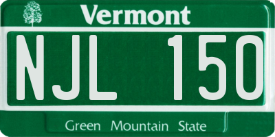 VT license plate NJL150