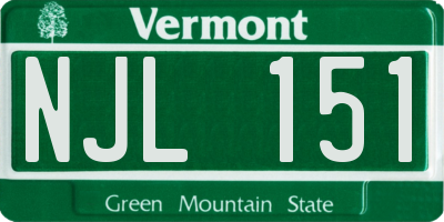 VT license plate NJL151