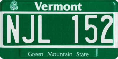 VT license plate NJL152
