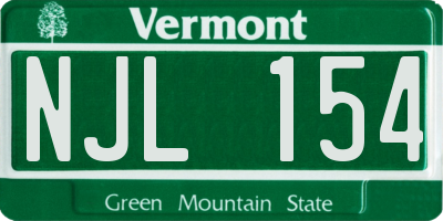 VT license plate NJL154