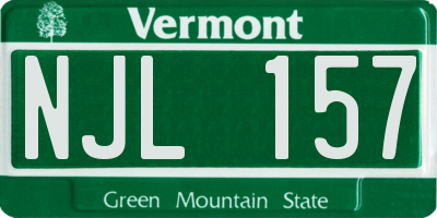 VT license plate NJL157