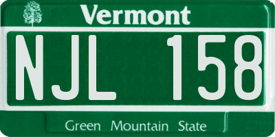 VT license plate NJL158