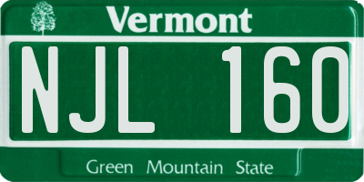 VT license plate NJL160