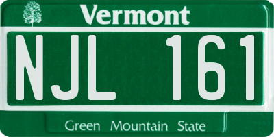 VT license plate NJL161