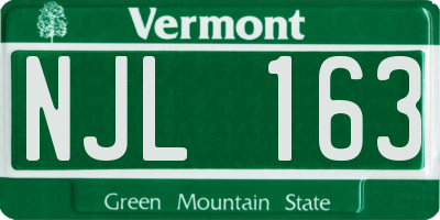 VT license plate NJL163
