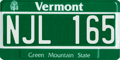 VT license plate NJL165
