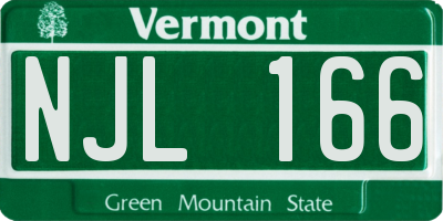 VT license plate NJL166
