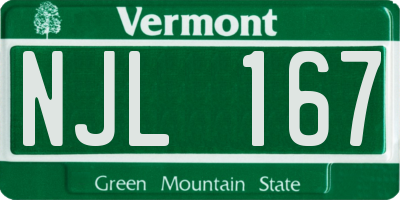 VT license plate NJL167