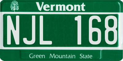 VT license plate NJL168