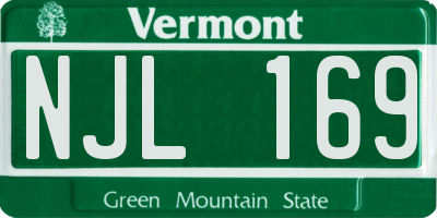 VT license plate NJL169