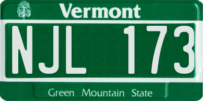 VT license plate NJL173