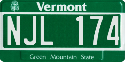VT license plate NJL174