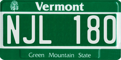 VT license plate NJL180