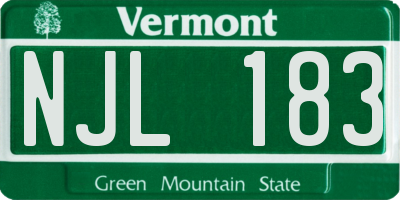 VT license plate NJL183