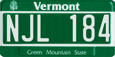 VT license plate NJL184