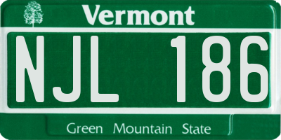 VT license plate NJL186