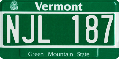 VT license plate NJL187
