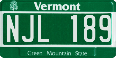 VT license plate NJL189