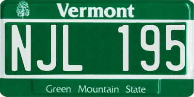 VT license plate NJL195