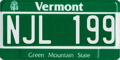 VT license plate NJL199
