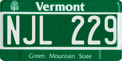 VT license plate NJL229