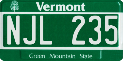 VT license plate NJL235